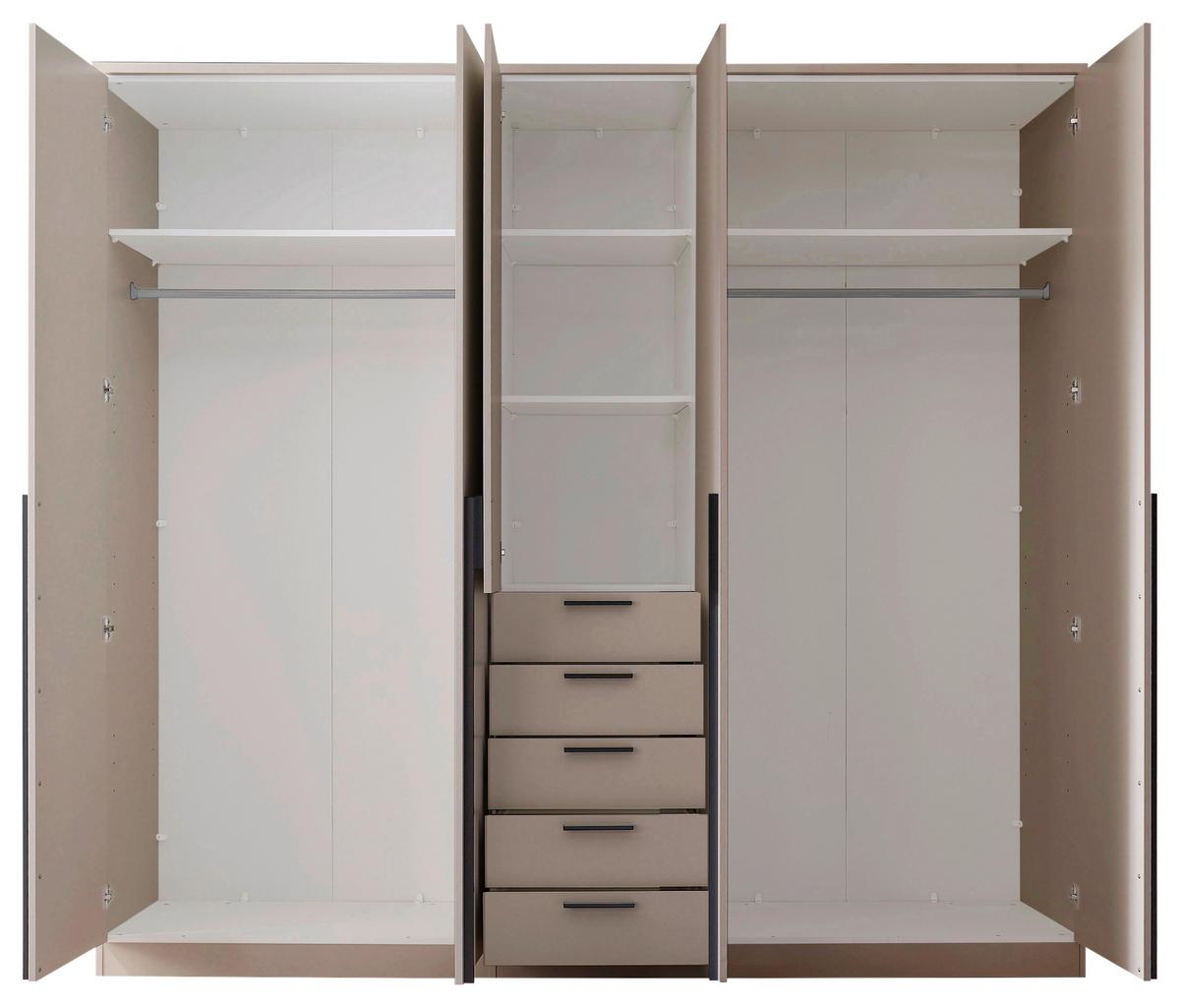 Drehtürenschrank mit Schubladen 225cm Arnis - Kaschmir, KONVENTIONELL, Holzwerkstoff (225/210/52cm) - James Wood