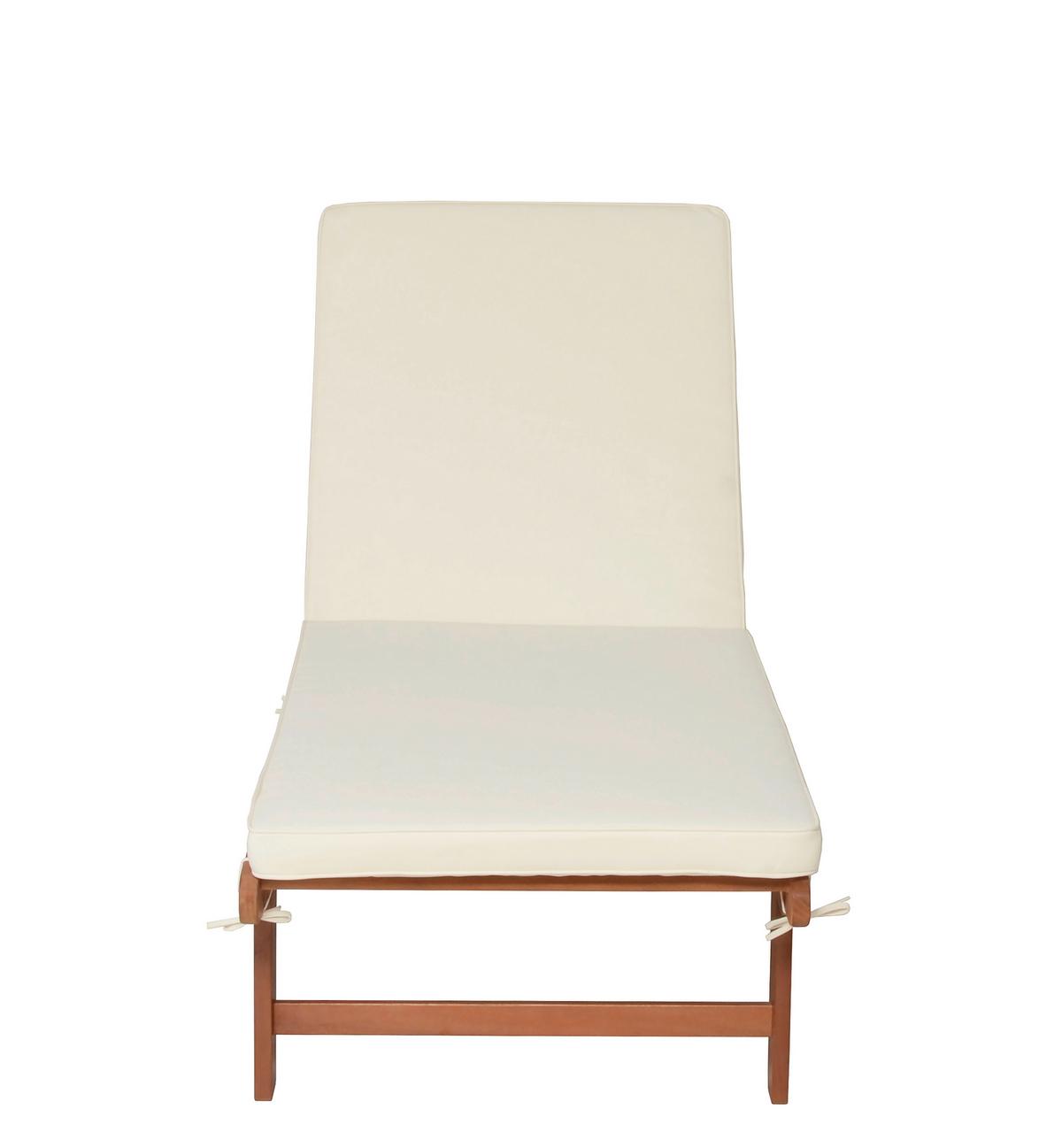 Sonnenliege San Diego - Beige/Braun, Basics, Holz/Textil (64/89/83cm) - Gardenson