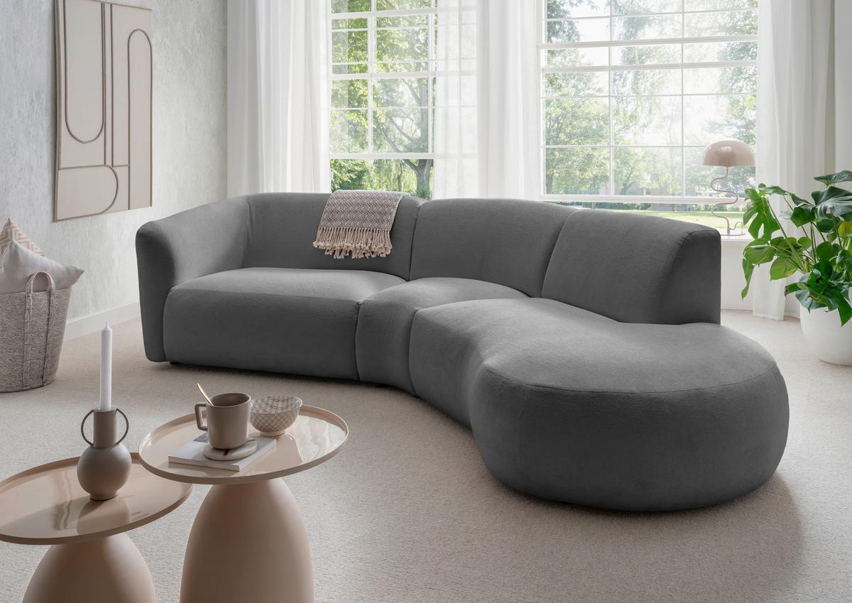 Ecksofa Jesi, Anthrazit S: 276x182 Cm - Anthrazit/Schwarz, MODERN, Textil (276/182cm) - Livetastic