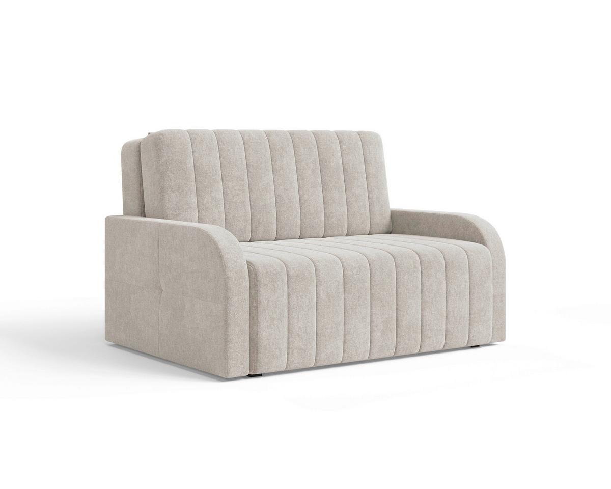 Schlafsofa Alaska Taupe, B: 141 cm - Taupe/Schwarz, Design, Textil (141/90/104cm) - MID.YOU