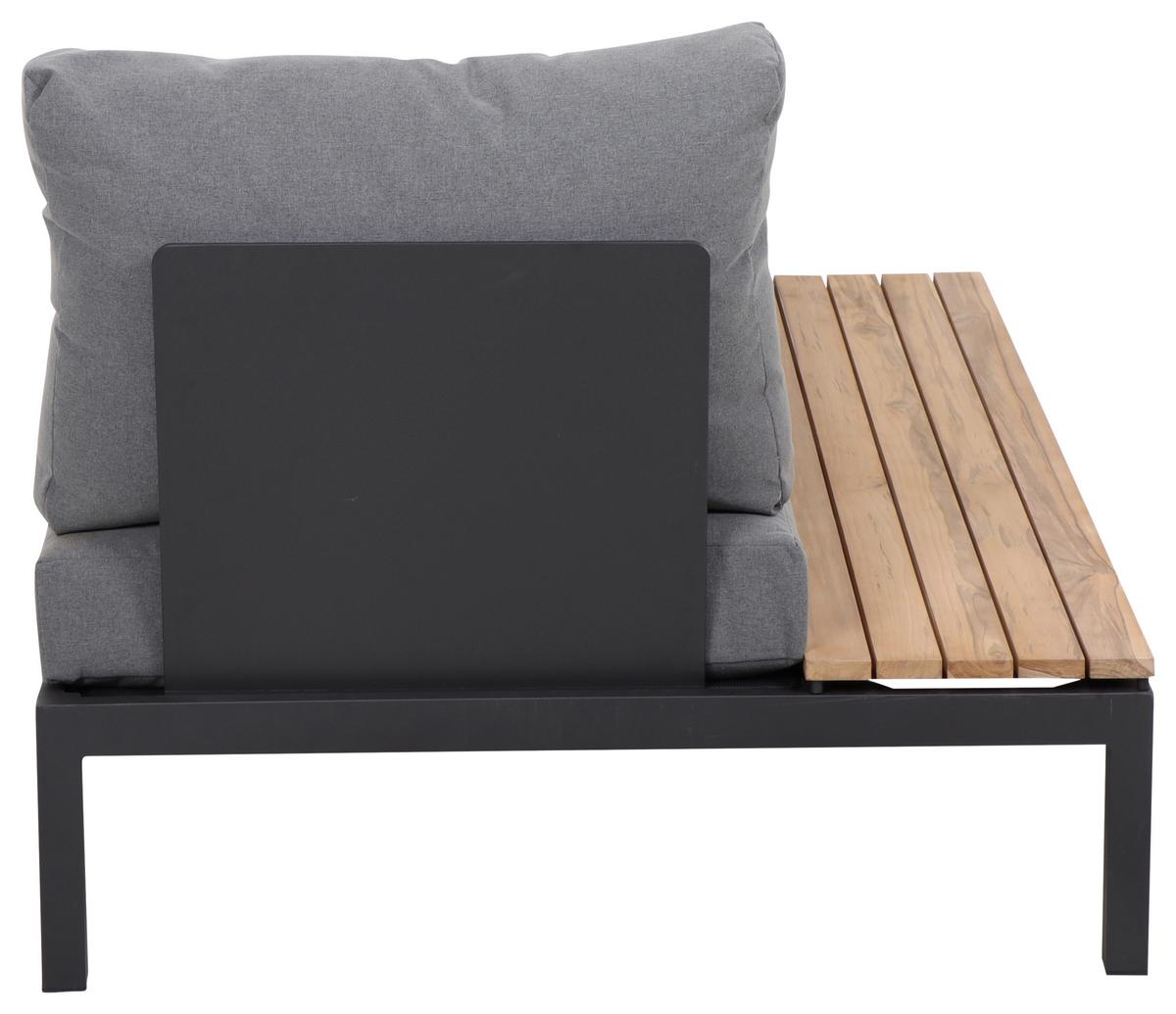 Loungegarnitur 3-tlg Teakholz/metall Mit Kissen - Anthrazit/Grau, KONVENTIONELL, Holz/Textil (172/84/102cm) - Siena Garden