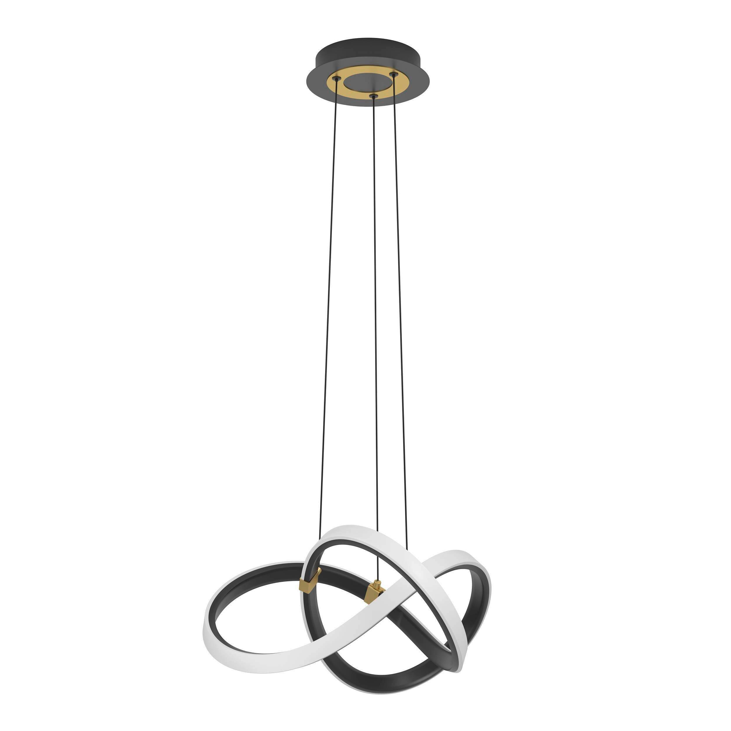 ZÁVESNÉ LED SVIETIDLO INDIGO - čierna/zlatá, Design, kov (55/150cm)