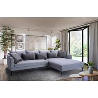 Ecksofa Piazza Grau S: 321x187 cm - Dunkelgrau/Schwarz, Design, Textil (321/187cm) - Livetastic