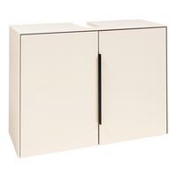 Waschbeckenunterschrank Vaduz Kaschmir, B: 80cm - Kaschmir/Schwarz, Trend, Holzwerkstoff (80/60/33cm)