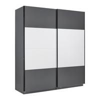 Schwebetürenschrank Unit - Anthrazit/Weiß, KONVENTIONELL, Holzwerkstoff (182/210/58cm) - Ondega
