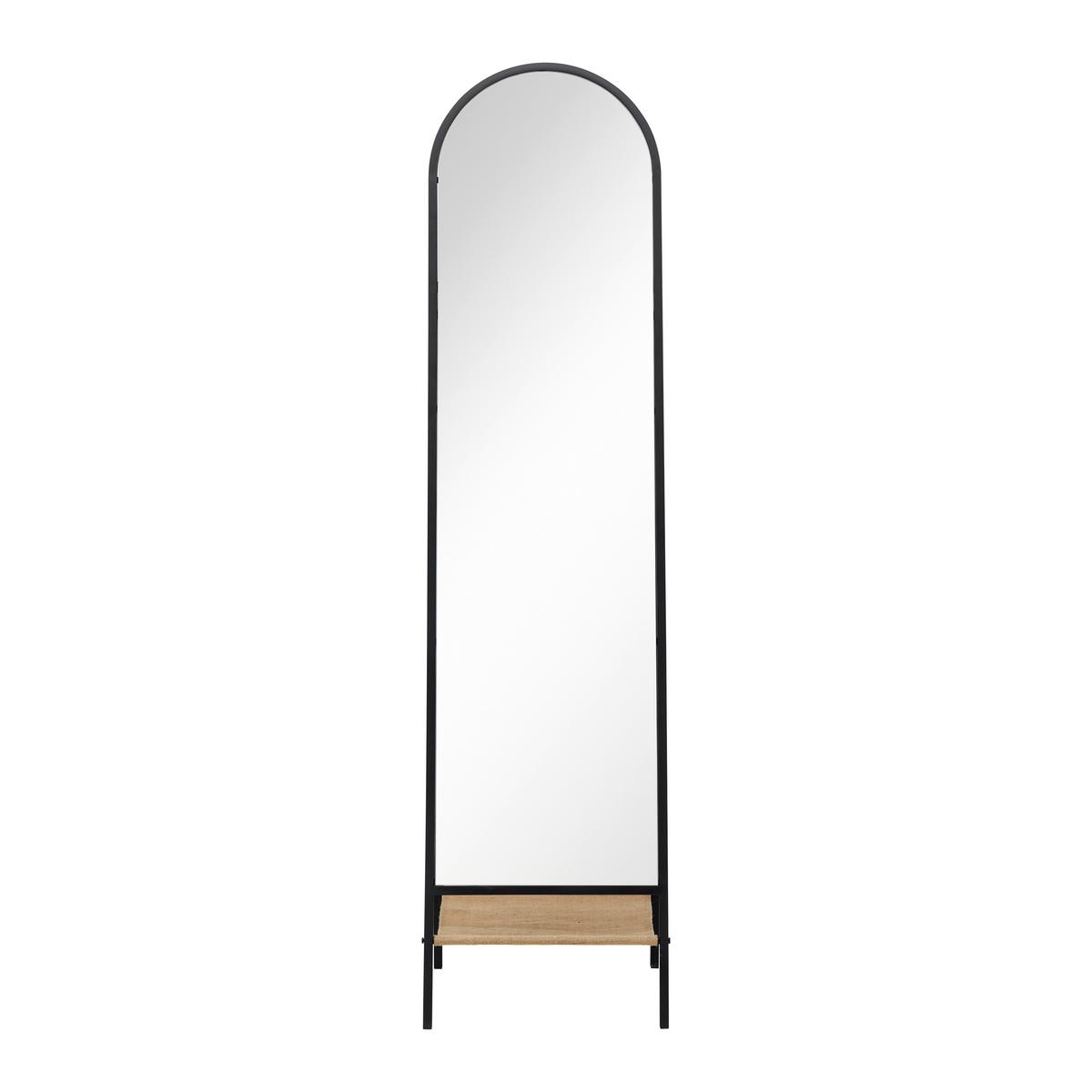 Zrcadlo MELINDA - černá/přírodní barvy, Moderní, kov/textil (42/170/41cm) - P & B