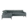 Ecksofa Volf Links New Grau, S: 203x261 cm - Schwarz/Grau, Trend, Kunststoff/Textil (203/261cm)
