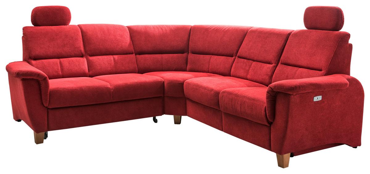 Ecksofa Parole Rot S: 238/241 cm - Wildeiche/Rot, KONVENTIONELL, Textil (238/241cm) - Livetastic