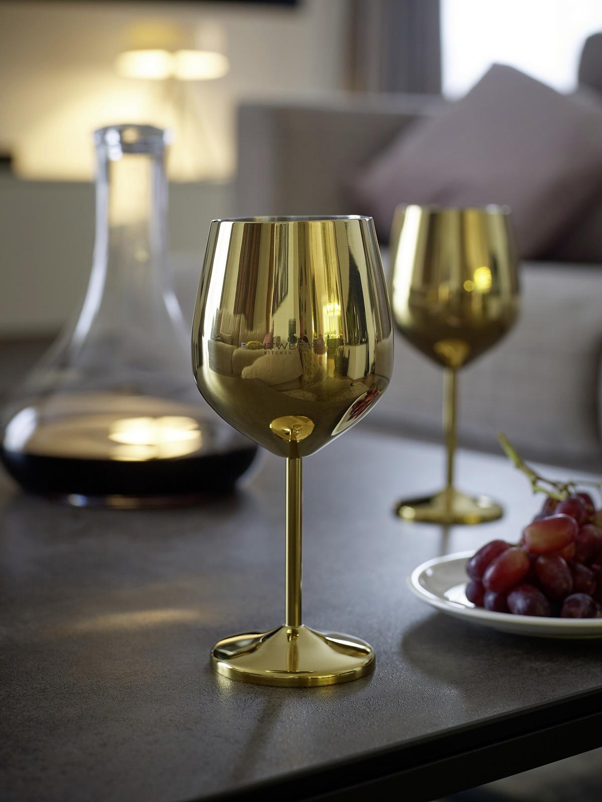Weinglas 6er-set Je Ca. 500 Ml - Goldfarben, Trend, Metall - Echtwerk