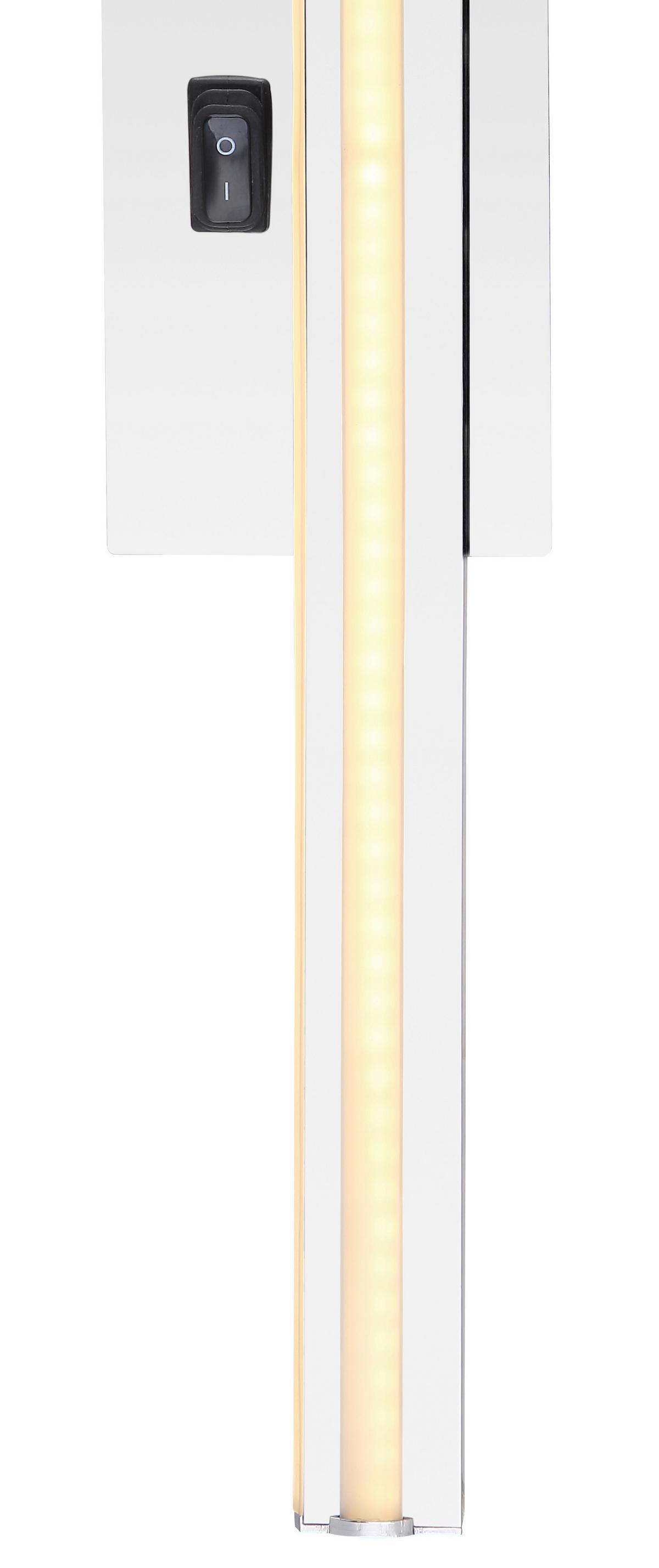 Led Falilámpa 41499c - krómszínű/opál, Design, műanyag/fém (10/6,2/61cm) - Globo