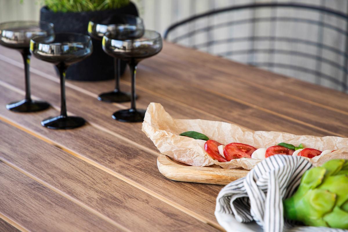 Gartentisch Break - Schwarz/Naturfarben, KONVENTIONELL, Holz/Metall (205/90/74cm) - Gardenson