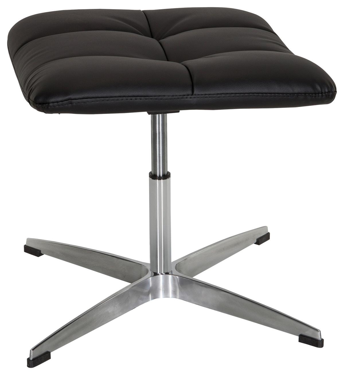 Bürohocker Saranto Schwarz - Silberfarben/Schwarz, MODERN, Textil/Metall (47/38/47cm) - MID.YOU