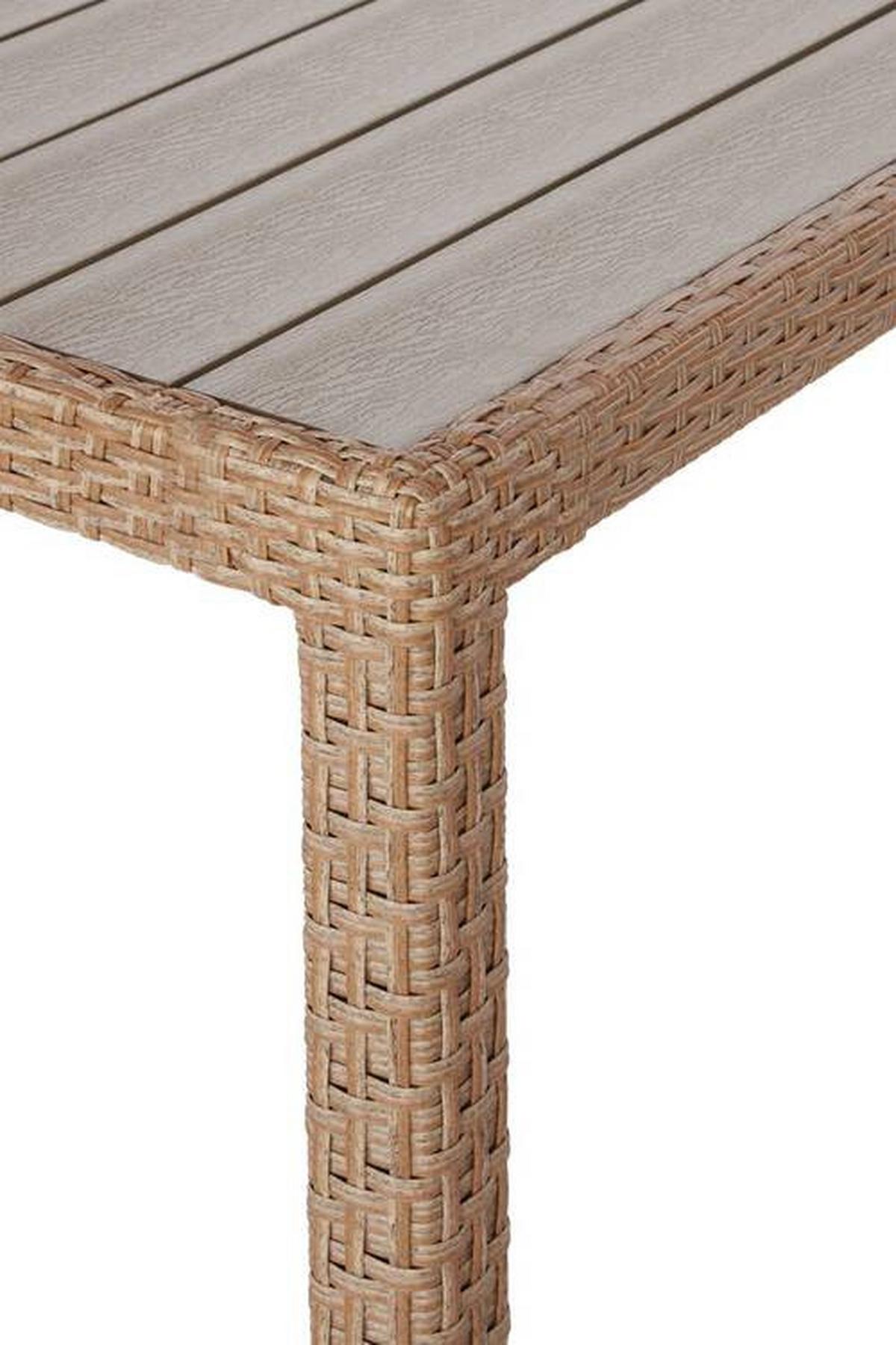 Gartengarnitur 7-tlg. Porto Rio Rattanoptik Mit Kissen - Hellbraun/Grau, MODERN, Kunststoff/Textil (60/150/88/75cm) - Luca Bessoni