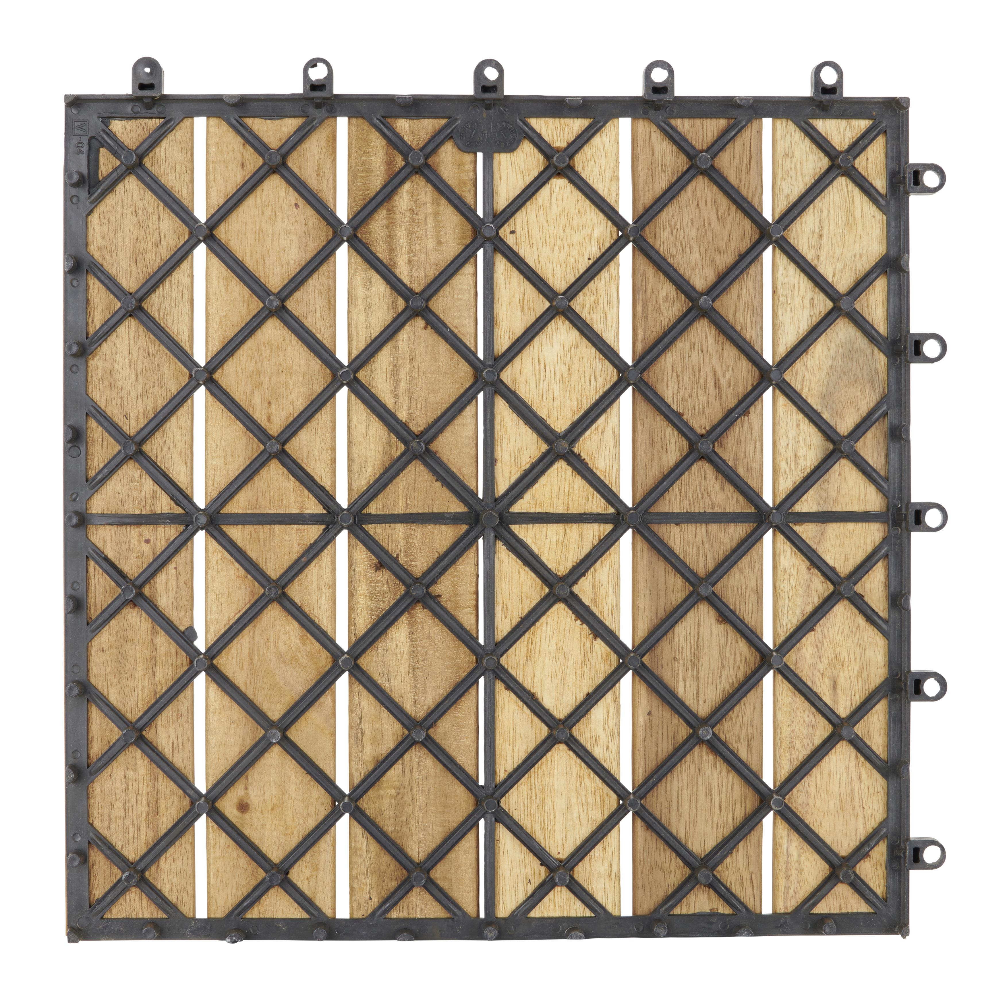 Terrassenfliese Rudi 10er Set Je 30x30 cm Akazienholz - Akaziefarben, MODERN, Holz/Kunststoff (30/30cm) - Ondega