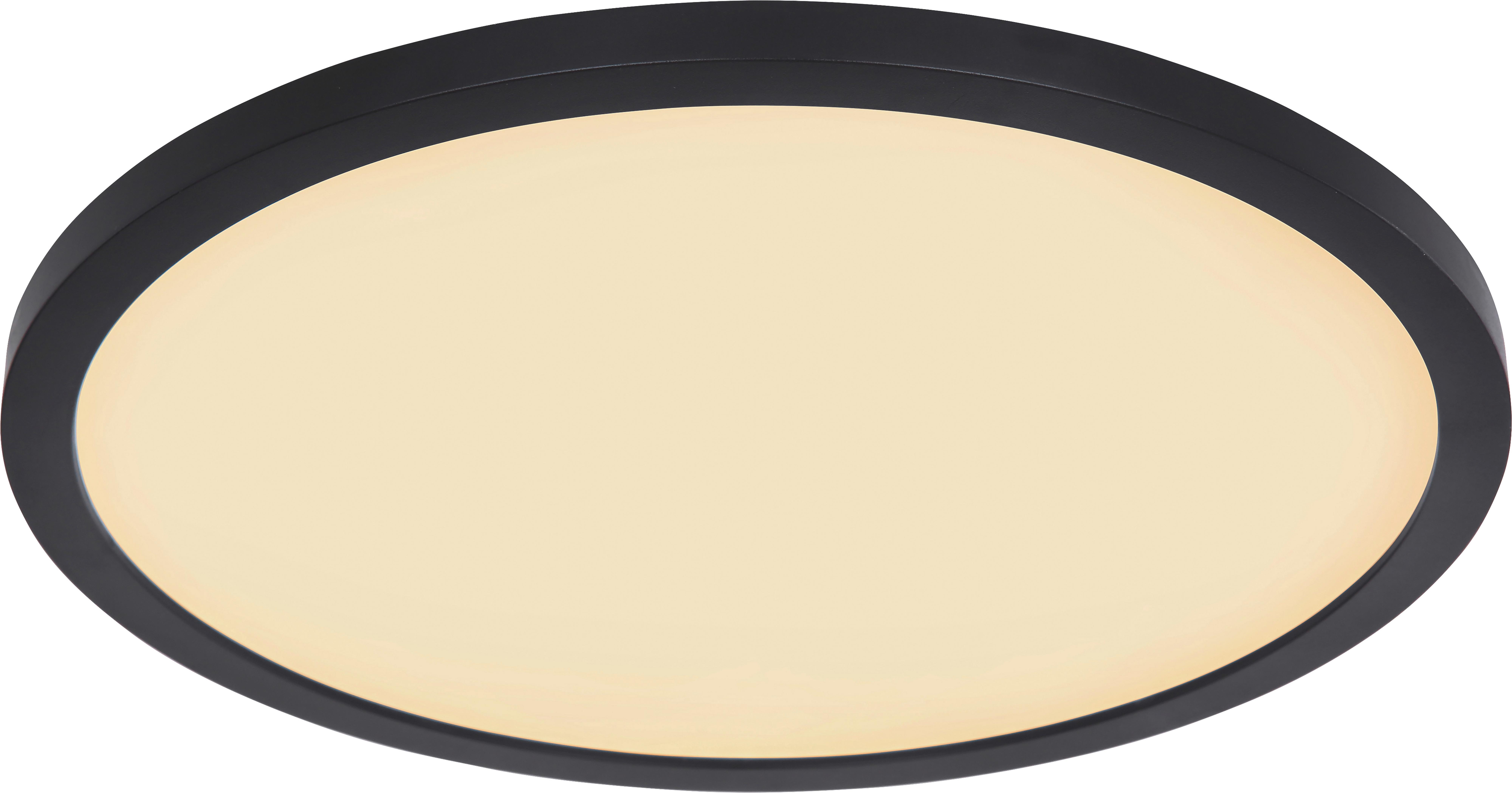 STROPNÉ SVIETIDLO DO KÚPEĽNE Ulol,P/V: ca. 42/2,5 cm,IP44 - čierna/biela, Konventionell, plast (42/2,5cm) - Mömax