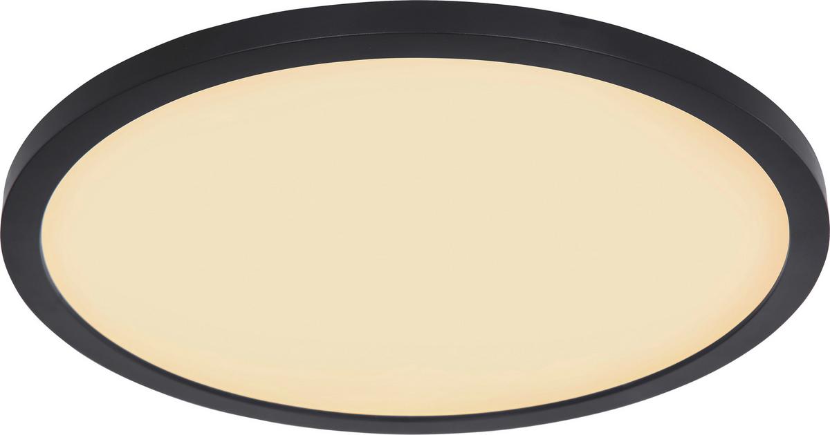 KOUPELNOVÉ STROPNÍ SVÍTIDLO Ulol,P/V: ca. 42/2,5 cm,IP44 - bílá/černá, Konvenční, plast (42/2,5cm) - Mömax