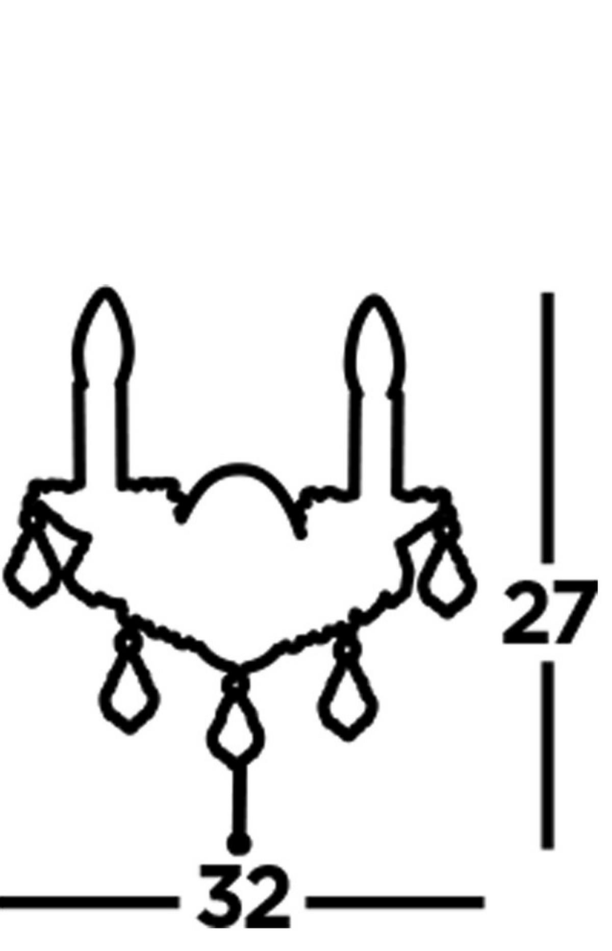 Wandleuchte Paris 8732-2ss - Klar/Silberfarben, Design, Glas/Metall (32/27cm)