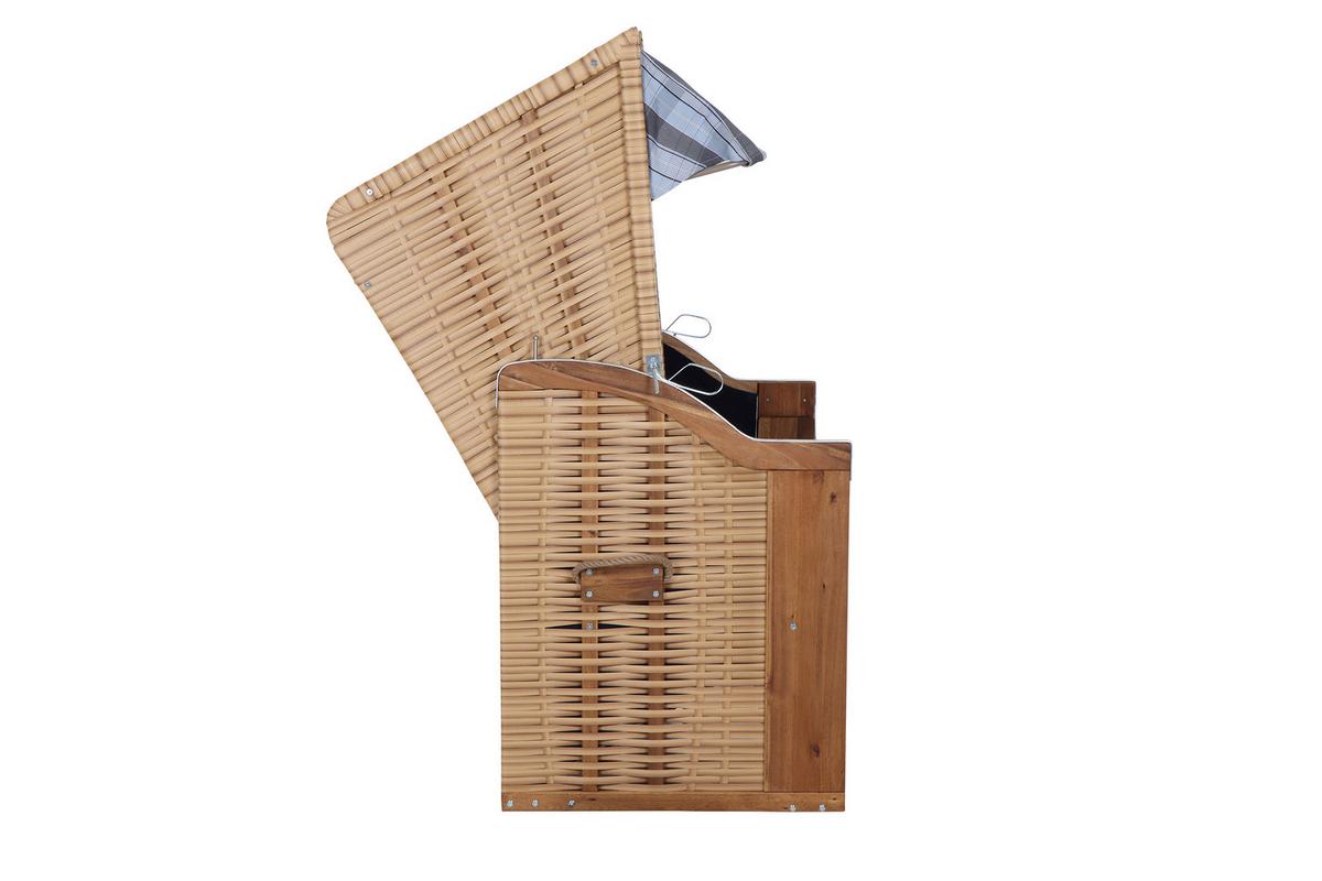 Strandkorb Ostsee L88696 2-Sitzer, Blau - Blau, KONVENTIONELL, Holz/Kunststoff (120/80/165cm) - Siena Garden