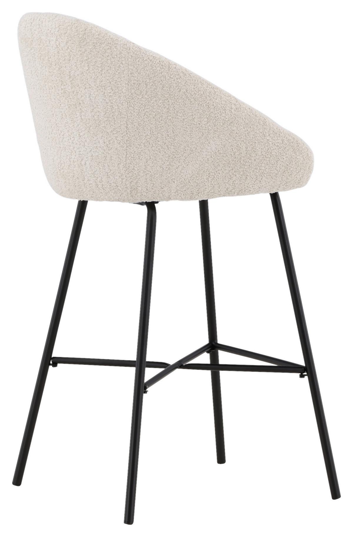 Barhocker-set Velvet - Schwarz/Weiß, Design, Textil/Metall (59/96/54cm) - Livetastic