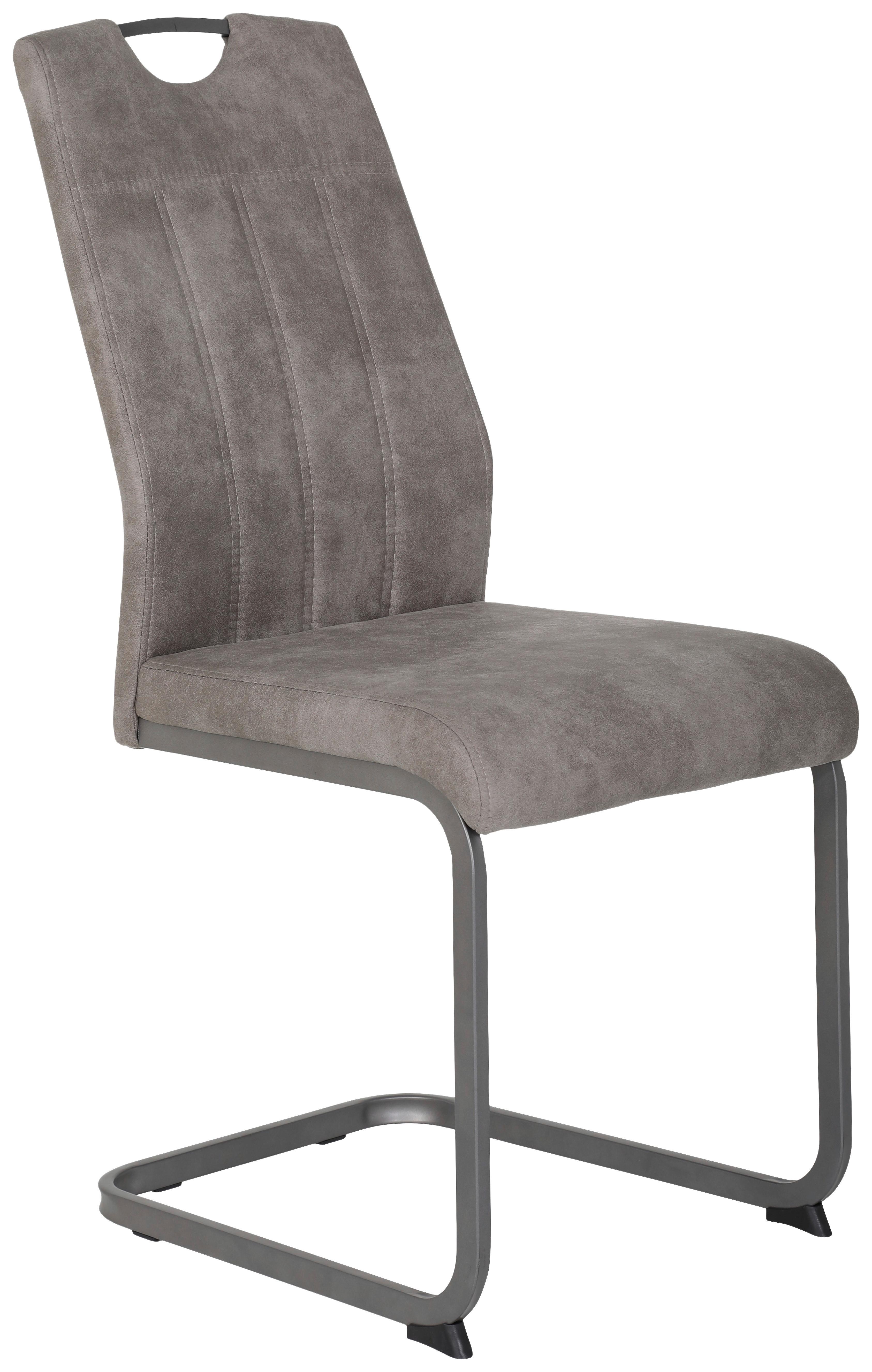 Schwingstuhl Christina II S Bezug Vintage Grau, B: 43 cm - Grau, KONVENTIONELL, Textil/Metall (43/98/58cm)