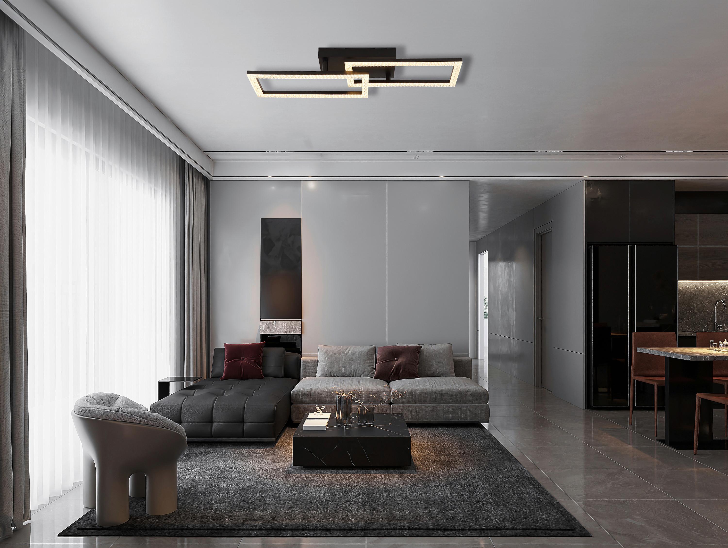 LED-Deckenleuchte 67328-20 - Klar/Schwarz, Design, Kunststoff/Metall (61,5/19,5/9,3cm) - Globo