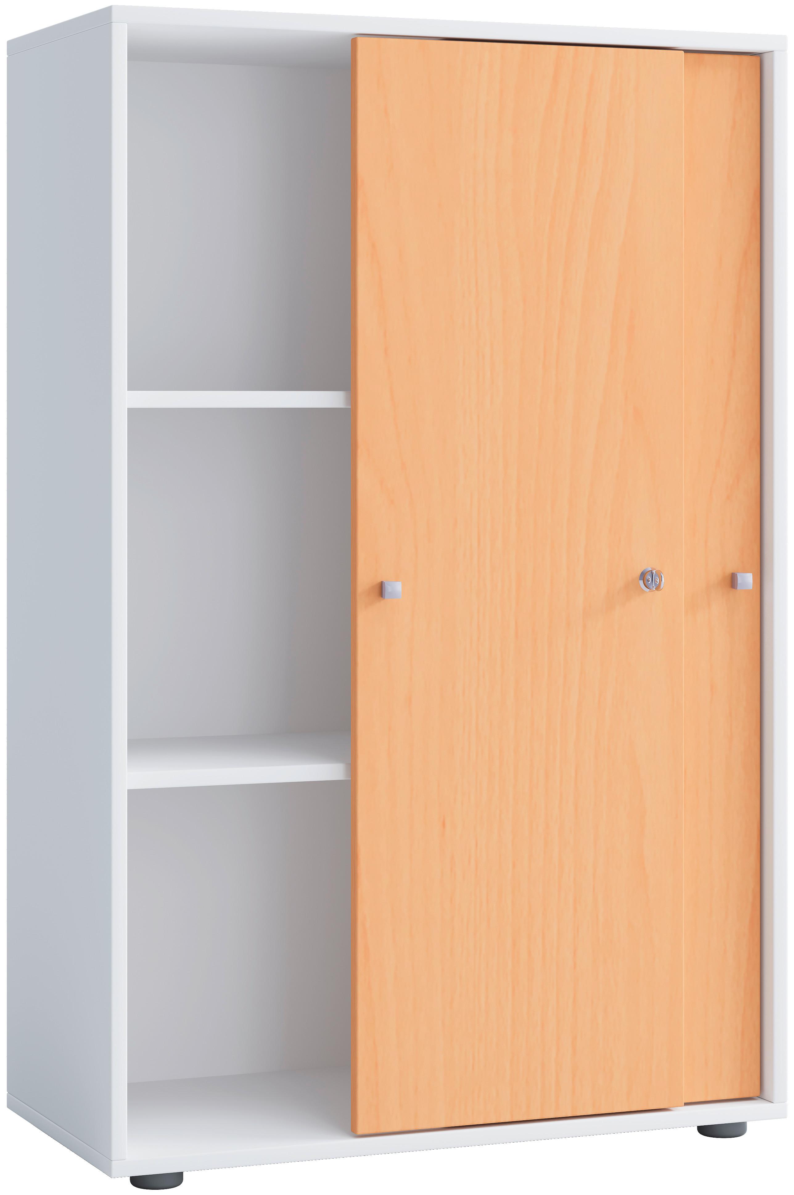 Aktenschrank Lona Weiß, Buchefarben B: 70cm - Buchefarben/Weiß, Design, Holzwerkstoff (70/110/39cm) - MID.YOU