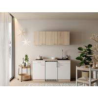 MINIKÜCHE Ingrid, Weiß B: 150 cm - Eichefarben/Weiß, Design, Holzwerkstoff (150cm) - Respekta