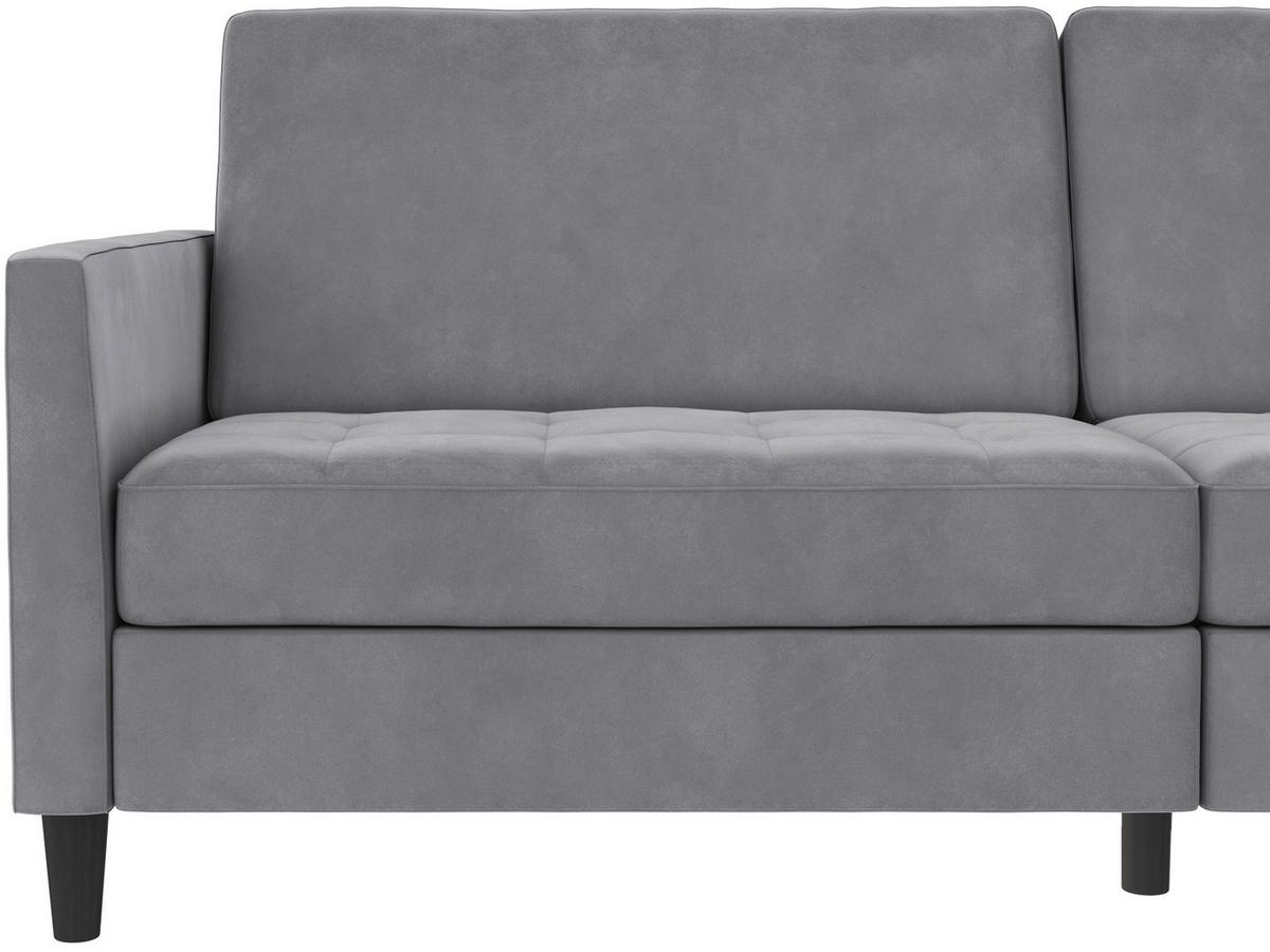 Schlafsofa Palermo Grau, mit Schlaffunktion - Schwarz/Grau, Basics, Textil (207/86cm) - Livetastic