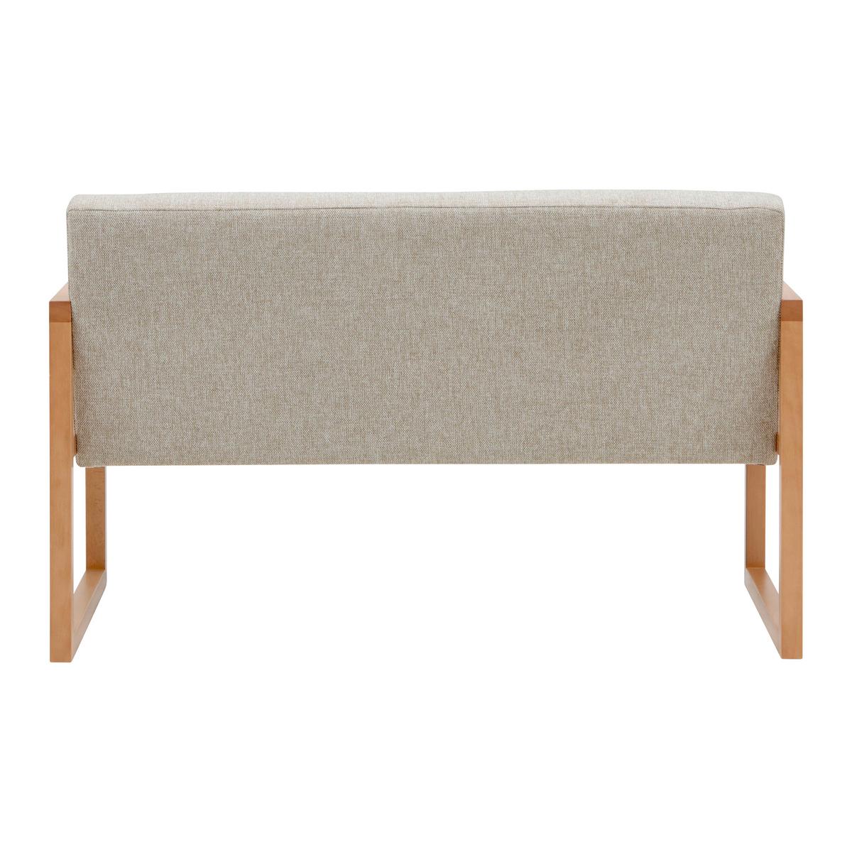 Dvojmiestna pohovka MALMÖ, svetlosivá, bukový masív - prírodná farba/svetlosivá, Modern, drevo/textil (120/75/69cm) - Mömax