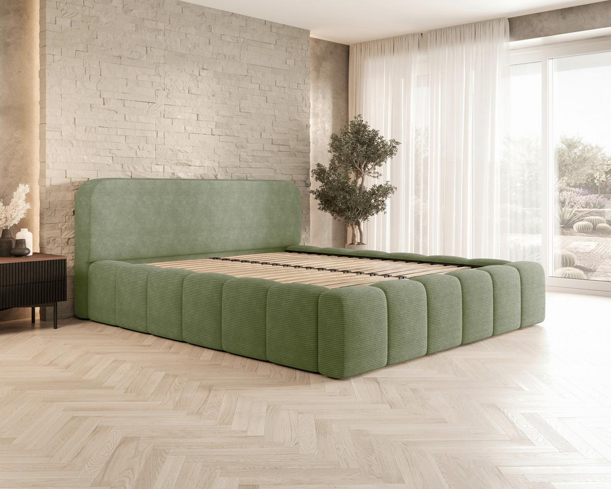 Polsterbett Deli 120 Mint LF: 120x200cm - Schwarz/Mintgrün, MODERN, Textil/Metall (120/200cm) - MID.YOU