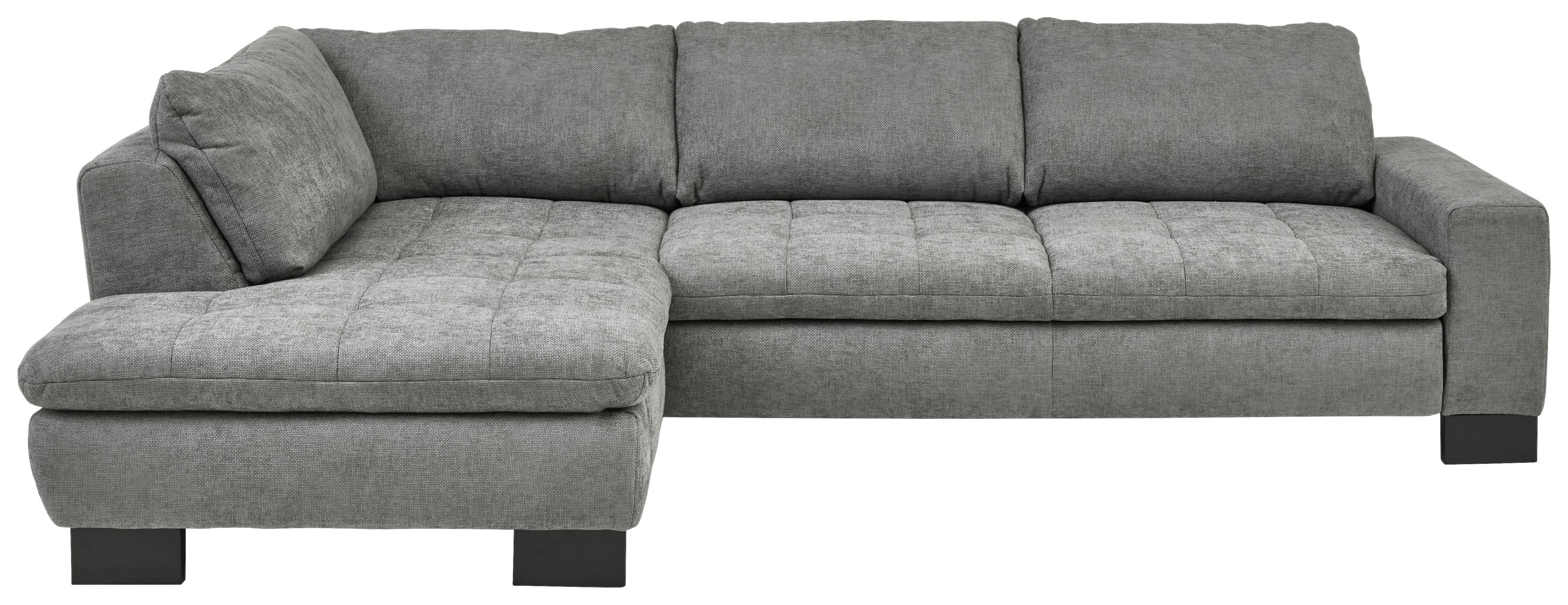 Rohová sedačka LANDO, levá, šedá žinylka, s funkcemi - šedá/černá, Moderní, kov/textil (197/289cm) - Premium Living