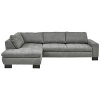 Rohová sedačka LANDO, levá, šedá žinylka, s funkcemi - šedá/černá, Moderní, kov/textil (197/289cm) - Premium Living