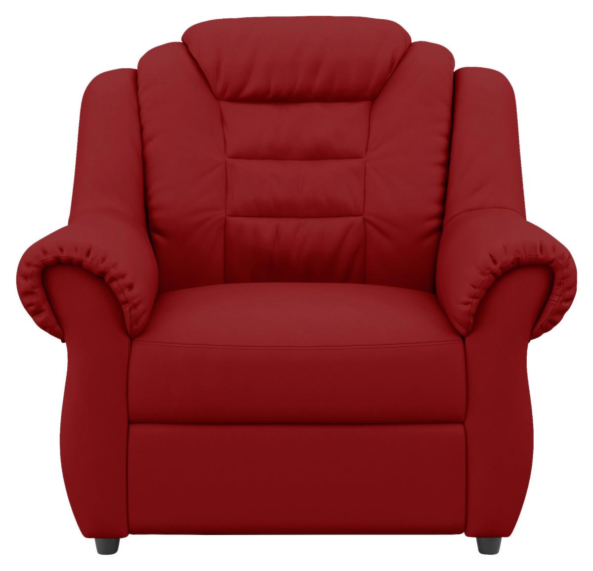 Polstersessel Boston Rot Lederlook - Rot/Schwarz, KONVENTIONELL, Textil (104/102/101cm) - Livetastic