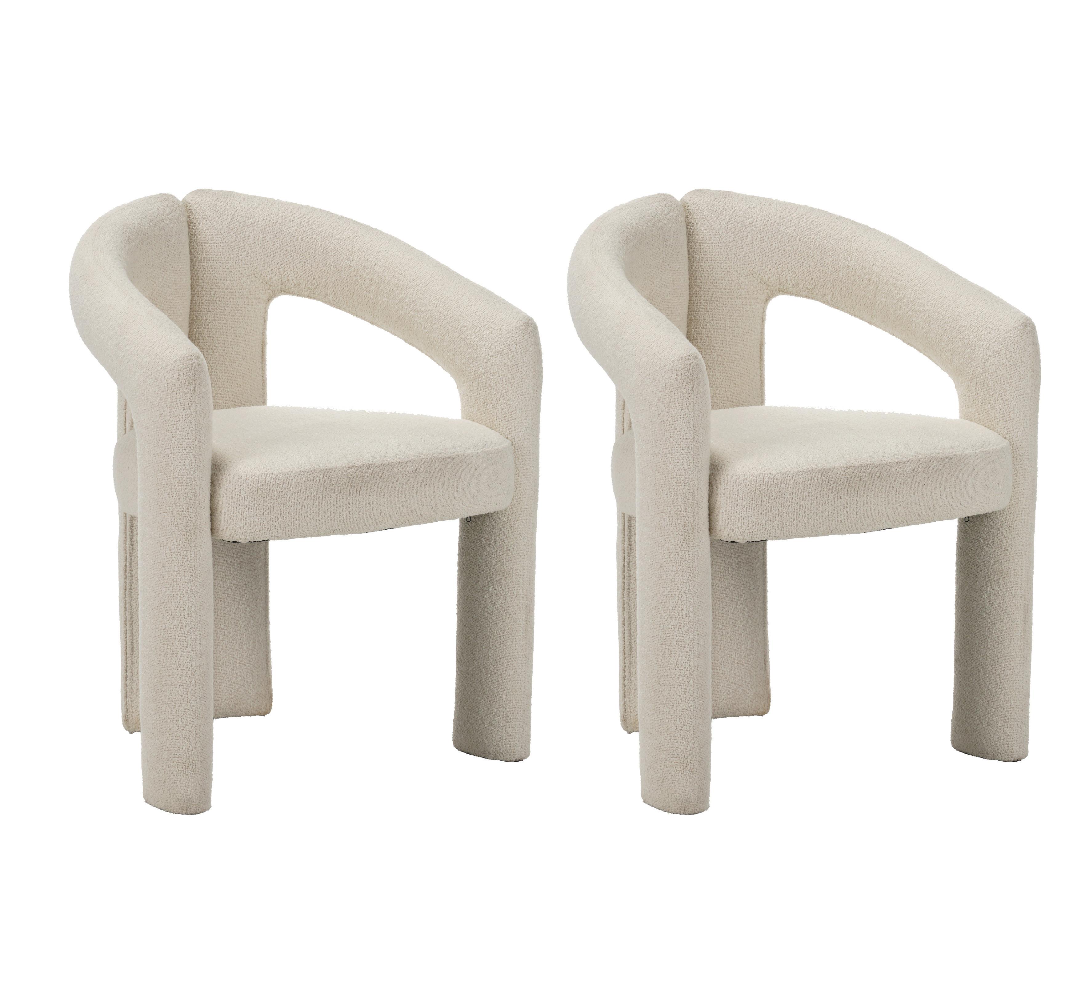 ARMLEHNSTUHL-SET Maro Elfenbein B: 60cm - Elfenbein, MODERN, Textil/Metall (60/78/57cm) - Livetastic