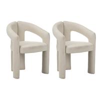 ARMLEHNSTUHL-SET Maro Elfenbein B: 60cm - Elfenbein, MODERN, Textil/Metall (60/78/57cm) - Livetastic