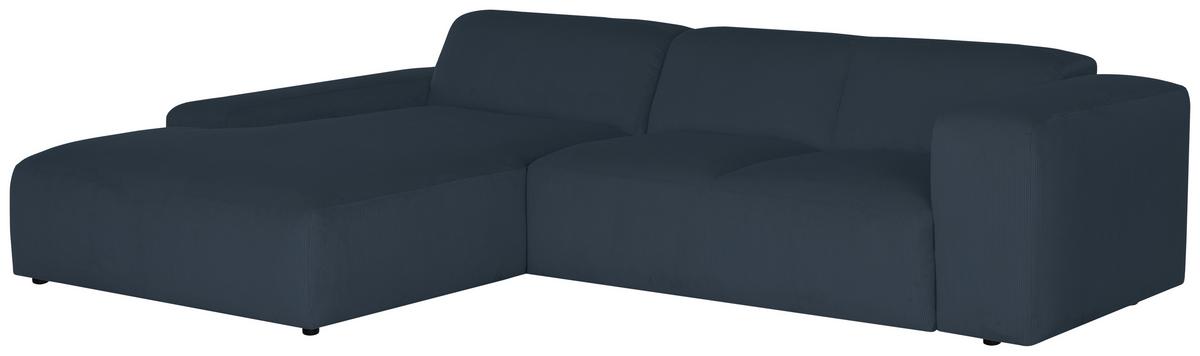 Ecksofa Hannah Blau 200x304 cm - Blau/Schwarz, Design, Textil (200/304cm) - MID.YOU