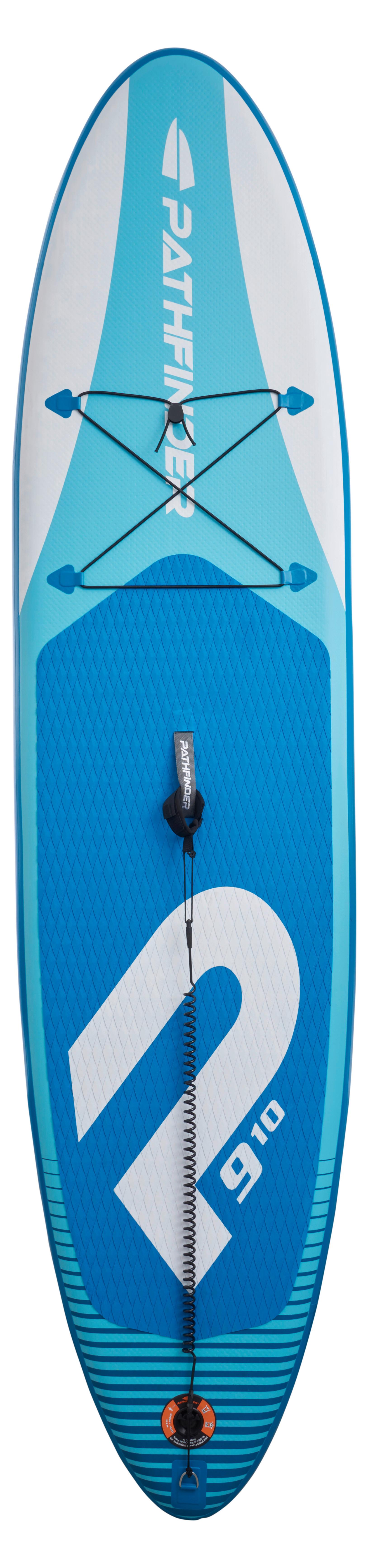 paddleboard SCHOU - bílá/modrá, plast (301/71/15cm)