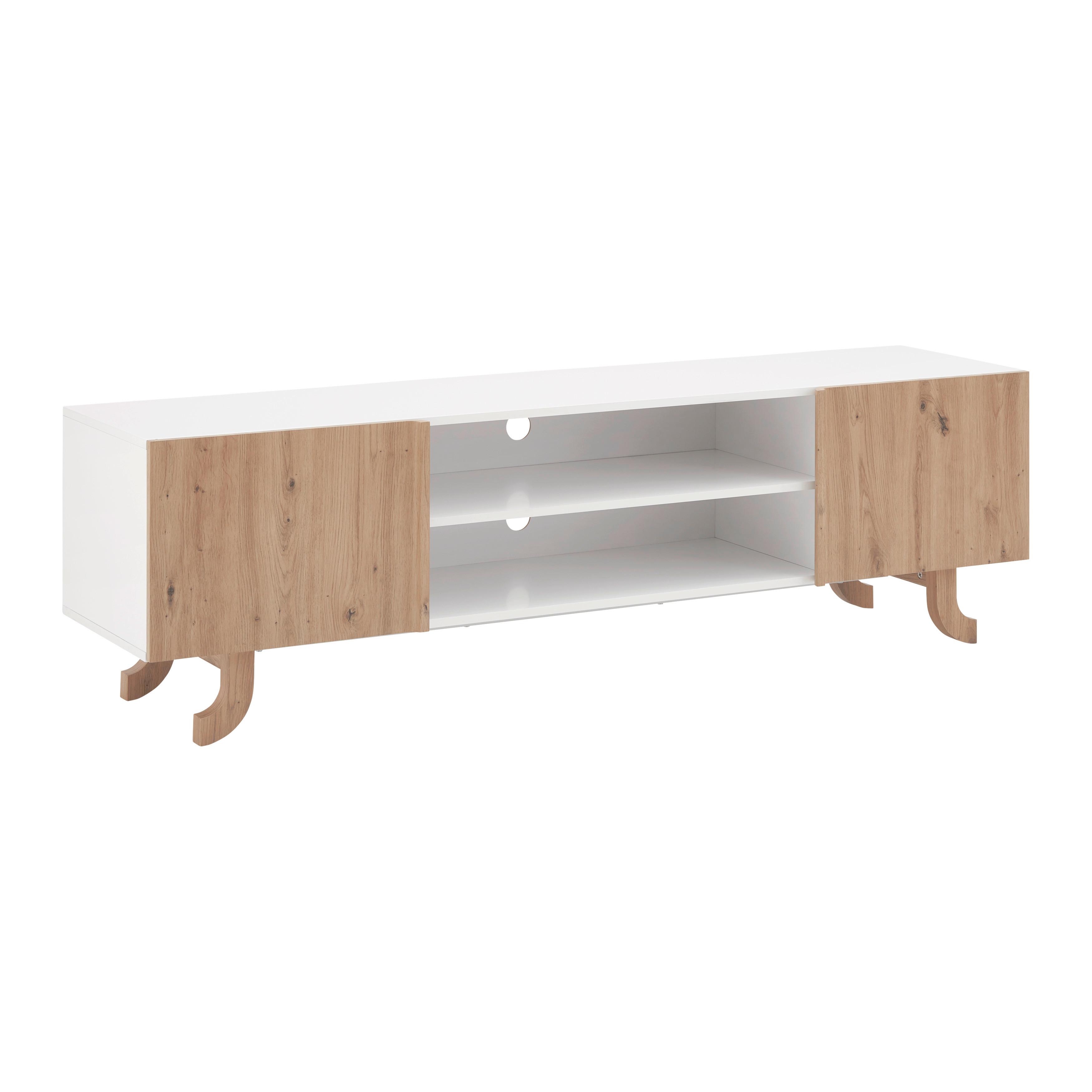 TV diel VIRA farby dubu/biela - biela/farba borovice, Modern, drevo (172/50/43cm) - Bessagi Home