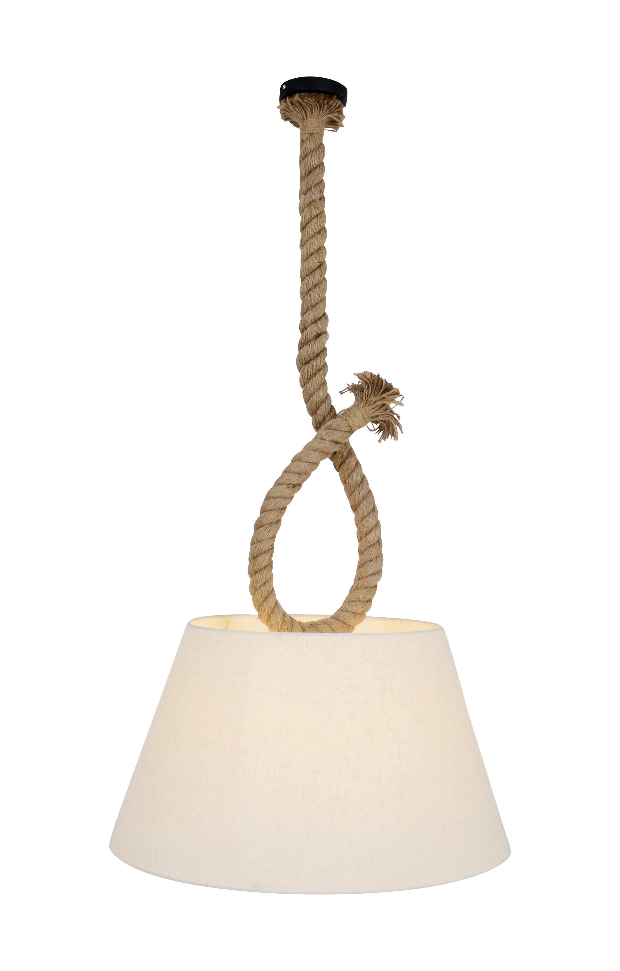 Hängeleuchte H: 130 cm 1-Flammig, Seiloptik - Naturfarben, Design, Metall (40/130cm) - Näve
