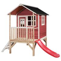 Stelzenhaus mit Rutsche Rot Exit Loft 300 - Rot, KONVENTIONELL, Holz (369/190/215cm) - EXIT Toys