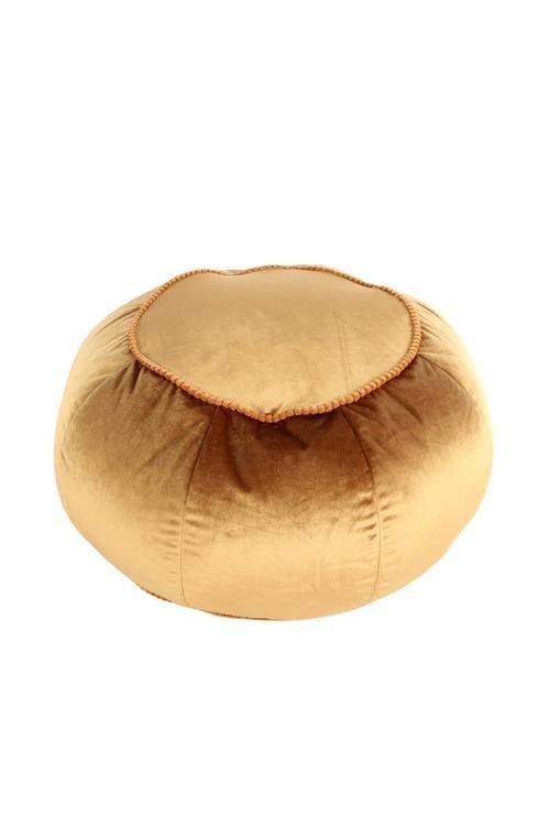 Pouf Taj Mahal DxH: 65x35 cm Samt Braun mit Reißverschluss