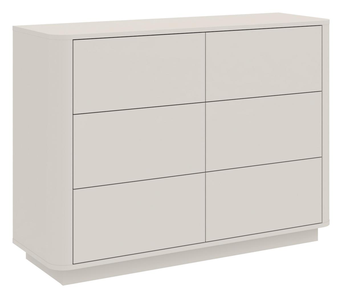 KOMMODE Mocha Kaschmir B: 115,2cm - Kaschmir/Schwarz, Design, Holzwerkstoff (115,2/85,5/40cm) - MID.YOU