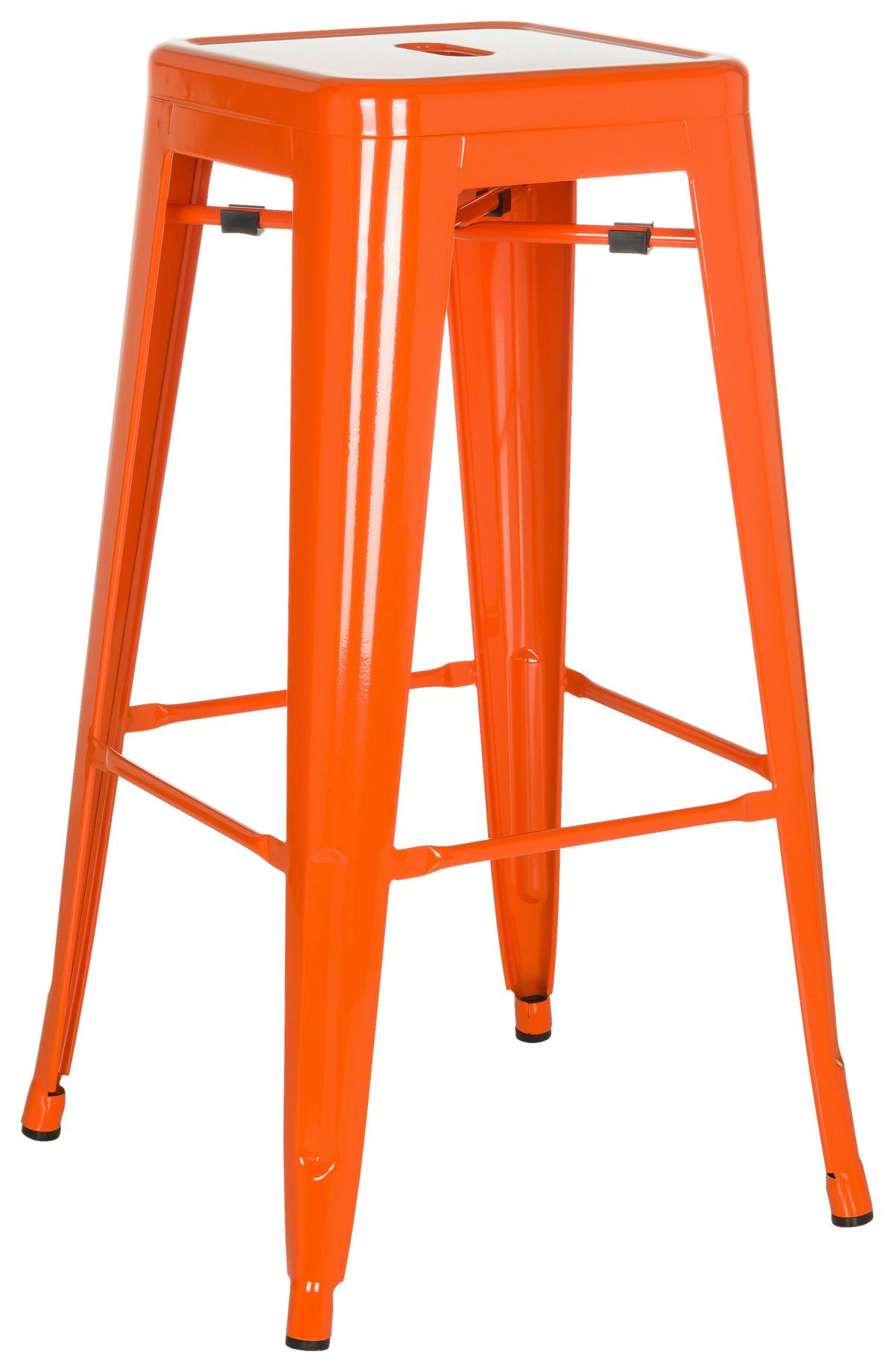 Barhocker Vantaggio High stapelbar Orange bis 150 kg - Orange, Basics, Metall (44/77/44cm) - MID.YOU