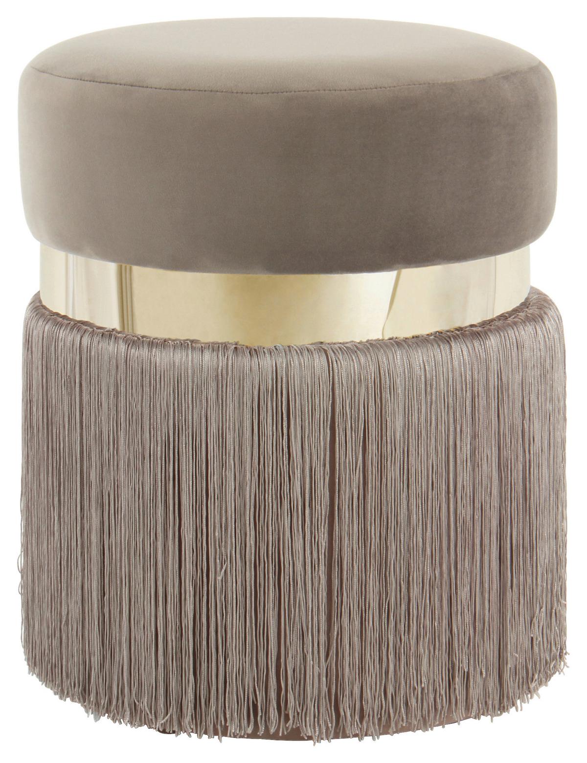 Hocker Rebecca 925 Goldfarben/taupe B: 38 Cm - Taupe/Goldfarben, Design, Kunststoff/Textil (38/45/38cm) - Kayoom