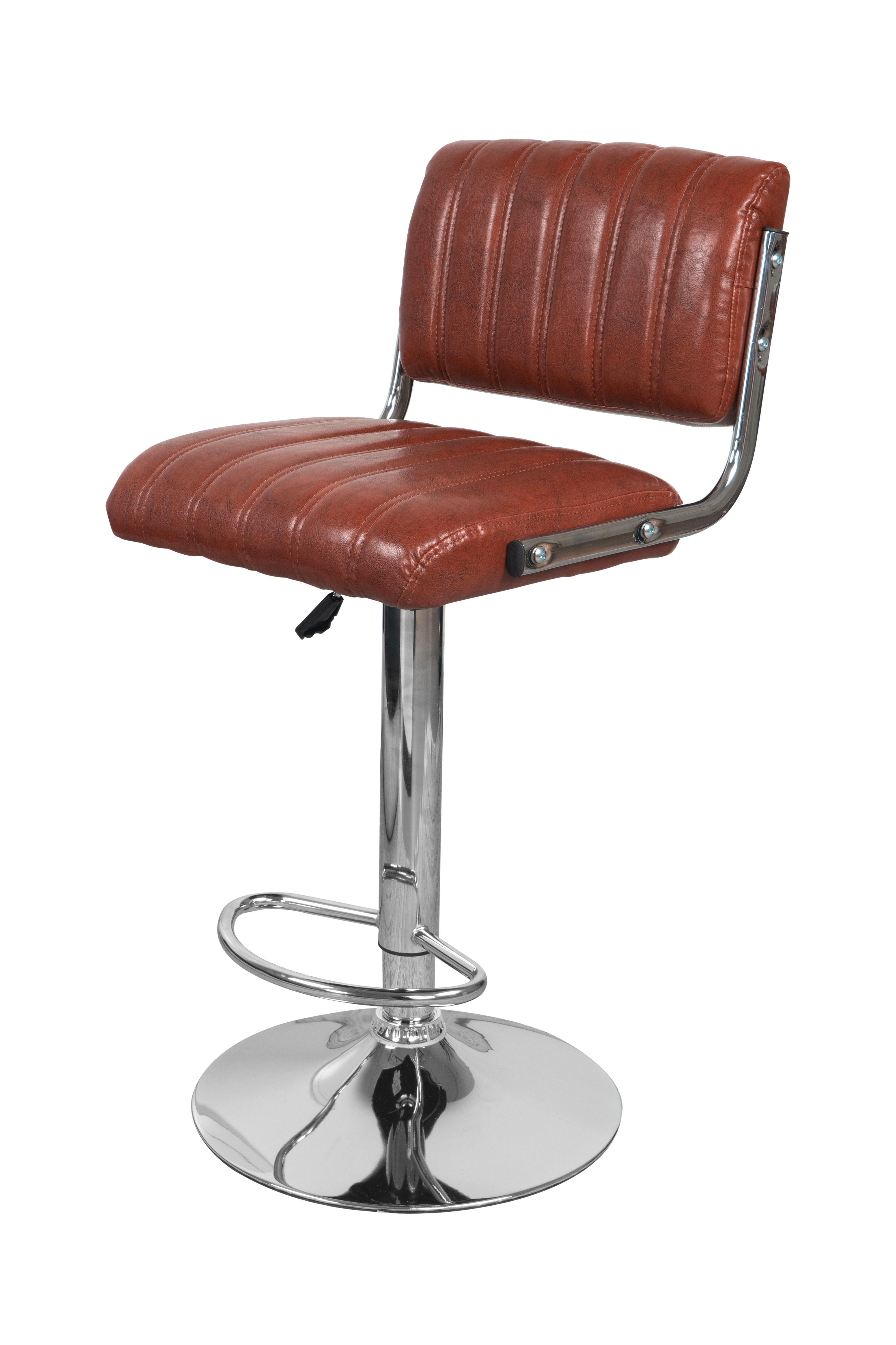 Barhocker mit Lehne 2er-Set Midnight Lederlook Kaffee