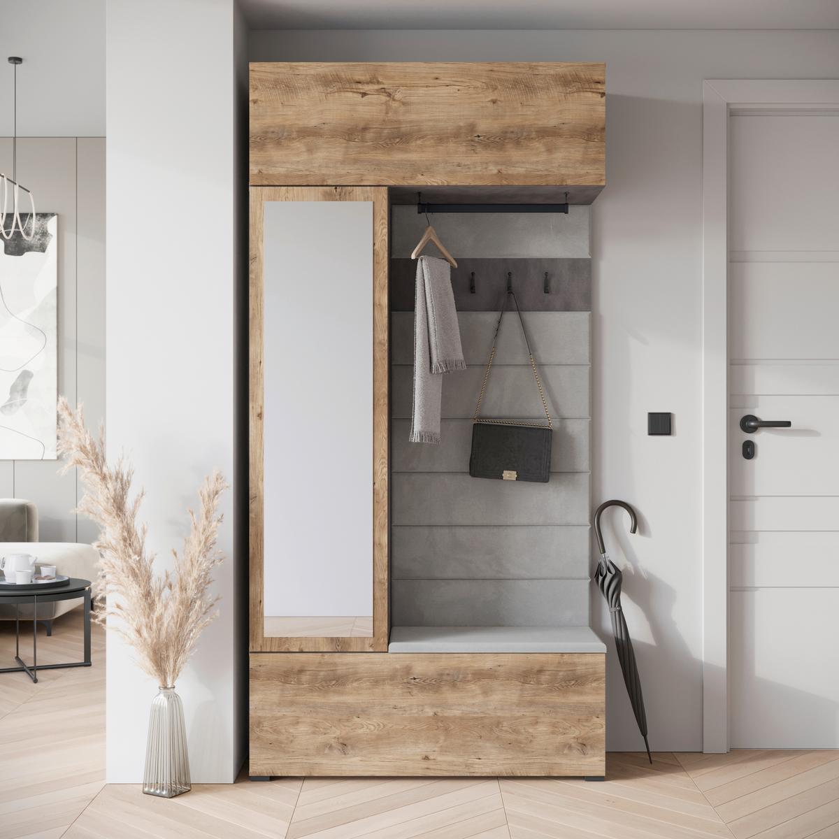 Garderobe Tejo Anthrazit,kastanie B: 115 cm - Kastanieneichefarben/Anthrazit, Design, Holzwerkstoff (115/231,9/37,5cm) - Livetastic