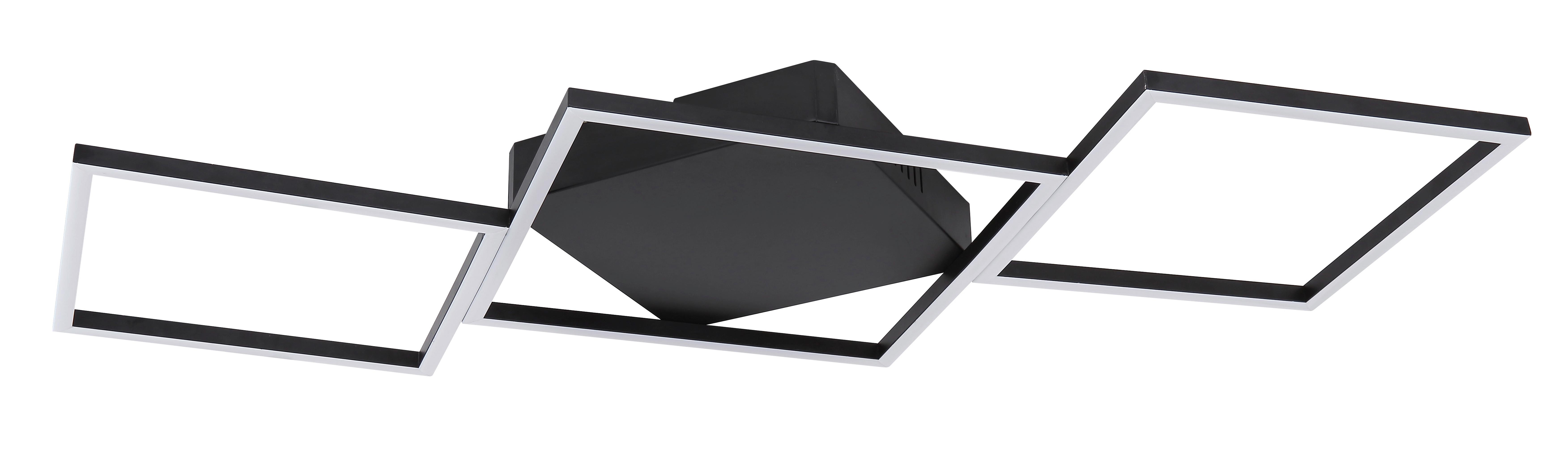 Stropní Led Svítidlo Airi, 79,8/50/5,3 Cm, Max. 30w - černá/opál, Romantický / Rustikální, kov/plast (79,8/50/5,3cm) - Modern Living