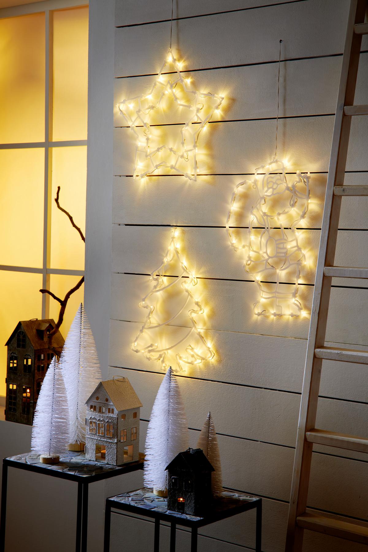 Led-dekoleuchte Lukas Weihnachtsmotiv Warmweiß - Klar, ROMANTIK / LANDHAUS, Kunststoff (33/2,5/41cm) - James Wood