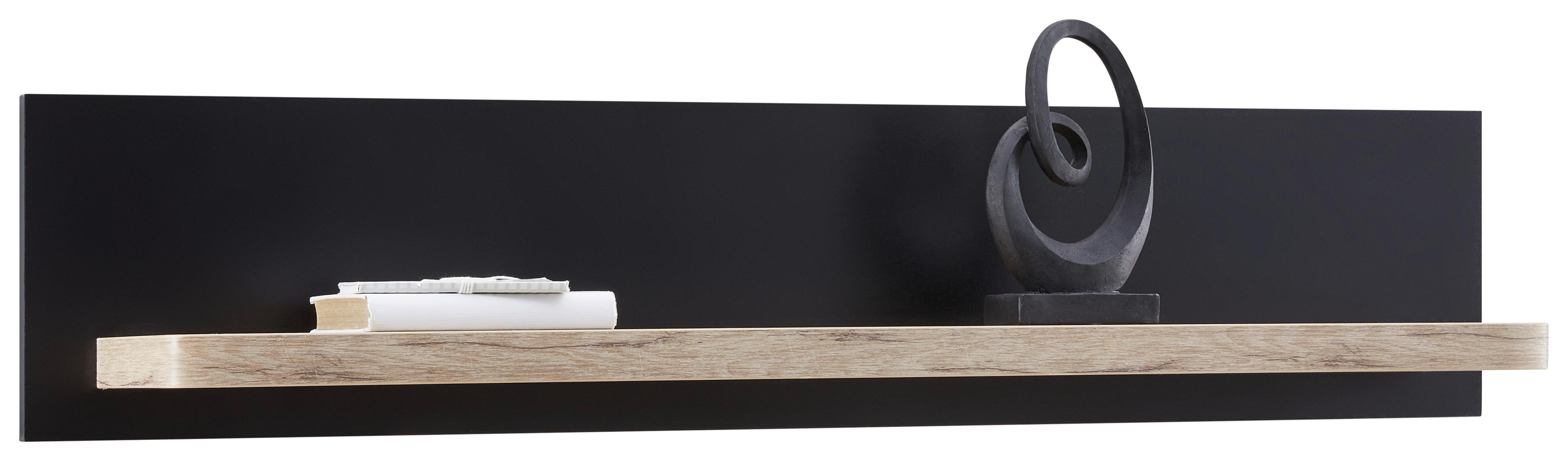 Wandboard Game B: 120 cm Schwarz Matt/Eiche Dekor - MODERN, Holzwerkstoff (120/25/22cm)