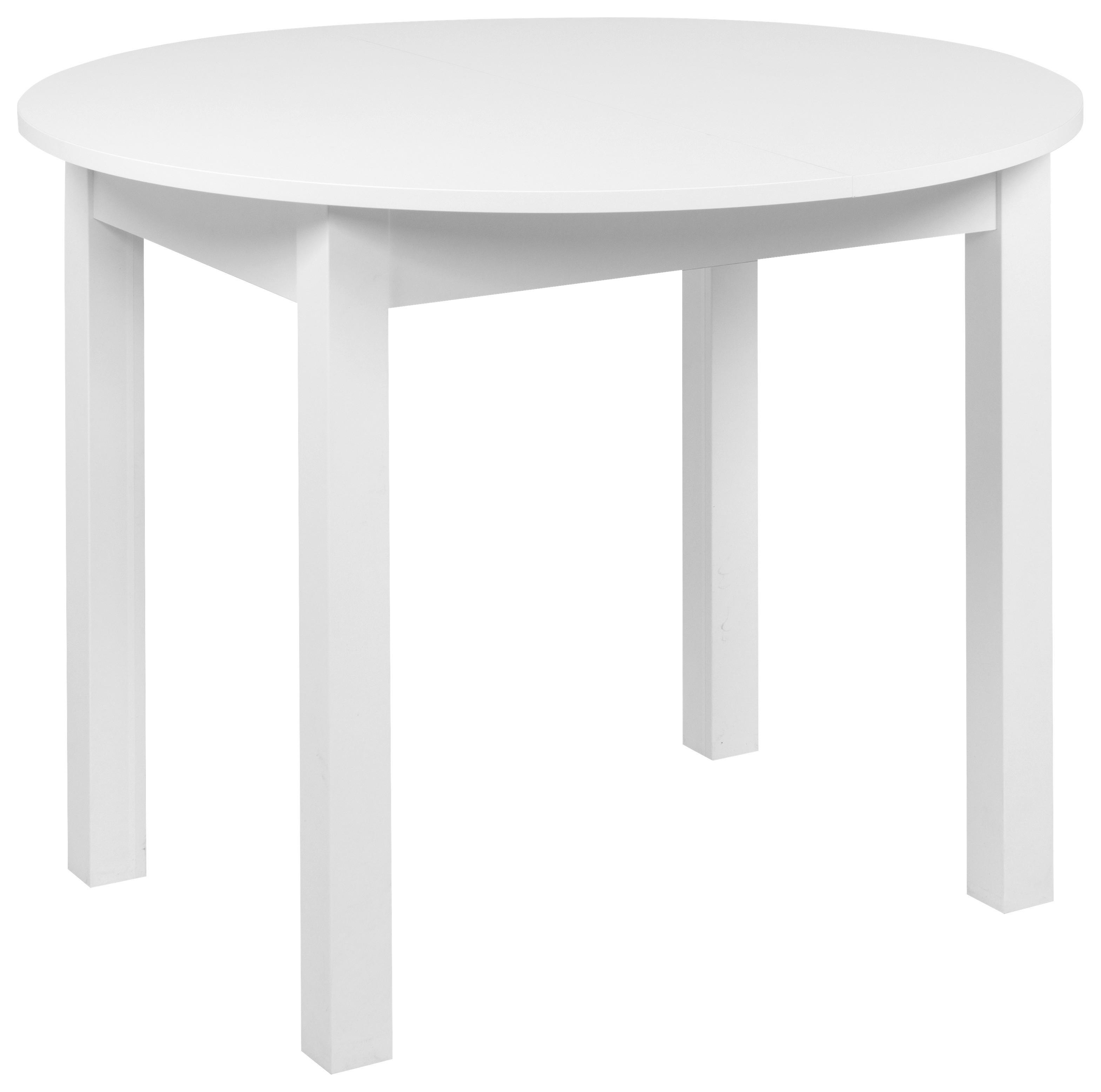 Esstisch Coburg 100 - Weiß, Basics, Holzwerkstoff (100/75cm) - MID.YOU